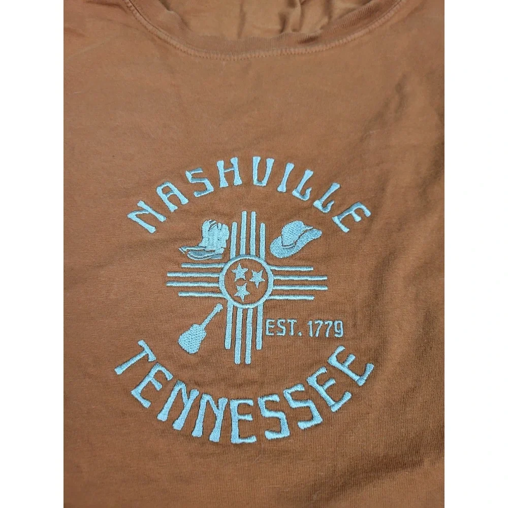 Blue 84 Nashville Shirt Mens 3XL Orange Lightweight Tourist  Logo Crew Neck‎